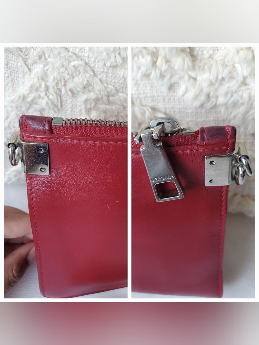 Versace Red Crystal-Embellished Wristlet Clutch - Picture 13 of 16